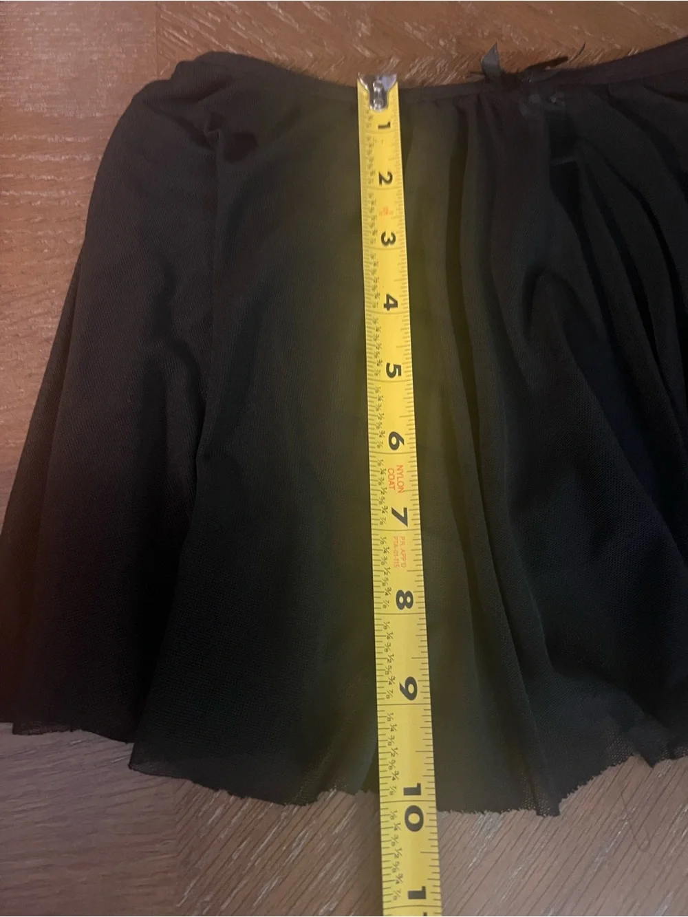 Black Mesh Pull-On Ballet Dance Skirt with Bow Detail Size Youth L/XL